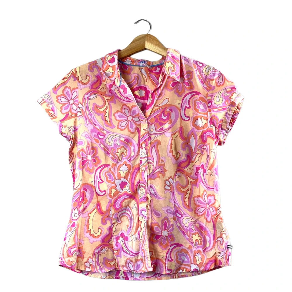 Women's Pink and Orange Sleep Shirt L
